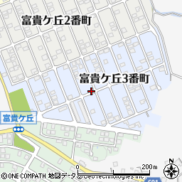 三重県名張市富貴ケ丘３番町周辺の地図
