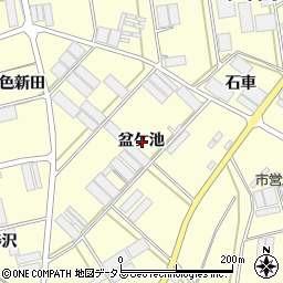 愛知県田原市高松町盆ケ池周辺の地図