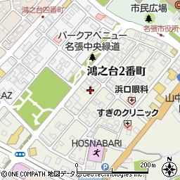 三重県名張市鴻之台２番町28-2周辺の地図