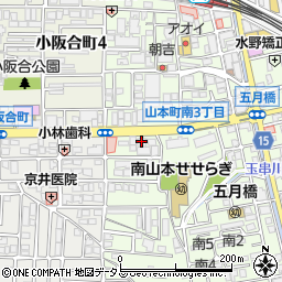 メガネの三愛八尾山本店周辺の地図