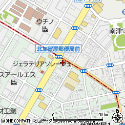住之江北加賀屋郵便局周辺の地図