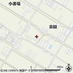 愛知県田原市中山町茶園周辺の地図