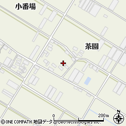 愛知県田原市中山町（茶園）周辺の地図