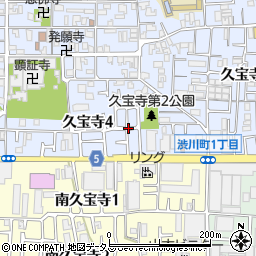 大阪府八尾市久宝寺4丁目周辺の地図