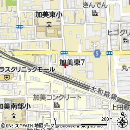 大阪府大阪市平野区加美東7丁目周辺の地図