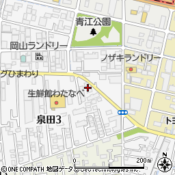 潮風丼丸岡山泉田店周辺の地図