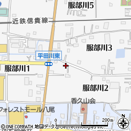大阪府八尾市服部川2丁目84周辺の地図