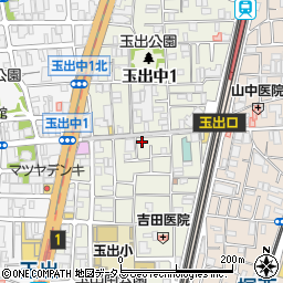 大阪府大阪市西成区玉出中周辺の地図