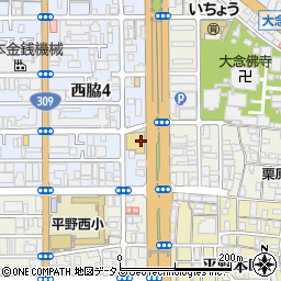 ライフ平野西脇店周辺の地図