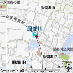 服部川駅周辺の地図