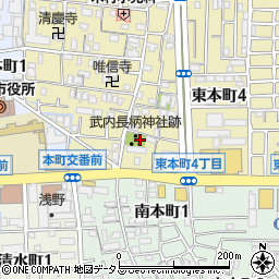 武内長柄神社跡周辺の地図