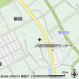 愛知県田原市赤羽根町新田周辺の地図