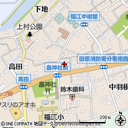 愛知県田原市福江町（沢）周辺の地図