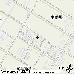 愛知県田原市中山町小番場周辺の地図