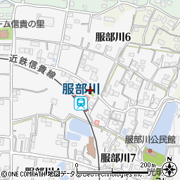 服部川七公園周辺の地図