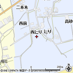 愛知県田原市大草町西辷り周辺の地図