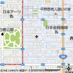 鍵の出張救急車西脇・加美正覚寺・平野本町・喜連瓜破周辺の地図