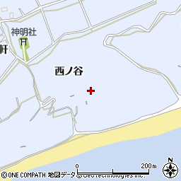 愛知県田原市大草町（西ノ谷）周辺の地図