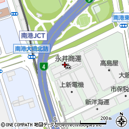 永井商運南港倉庫発送センター周辺の地図