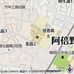 大阪府立住吉高等学校周辺の地図