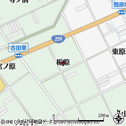 愛知県田原市古田町梔原周辺の地図