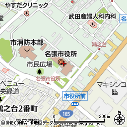 名張市役所総務部　情報政策室周辺の地図