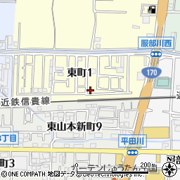 大阪府八尾市東町1丁目261周辺の地図