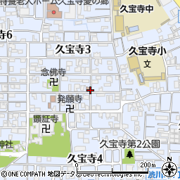 大阪府八尾市久宝寺周辺の地図
