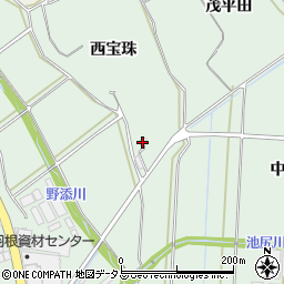 愛知県田原市赤羽根町西宝珠周辺の地図