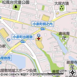 ホームセンターコーナン大和郡山店周辺の地図