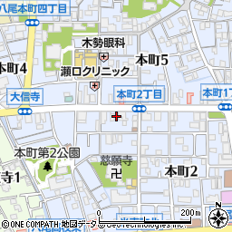 千栄ファミリーハイツ八尾周辺の地図