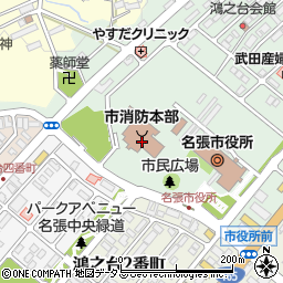 名張市消防本部周辺の地図