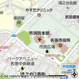 名張市消防本部周辺の地図