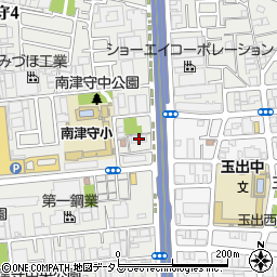 大阪市営南津守住宅周辺の地図