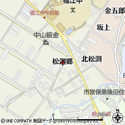 愛知県田原市中山町松渕郷周辺の地図