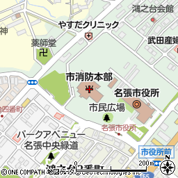 名張市消防本部周辺の地図