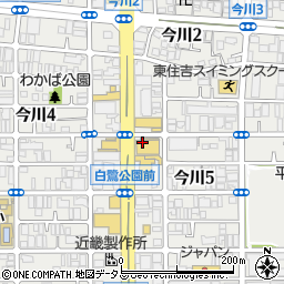 大阪府大阪市東住吉区今川周辺の地図
