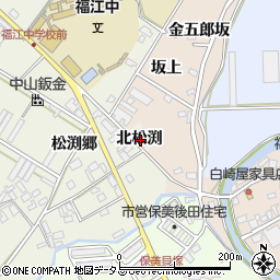 愛知県田原市中山町北松渕周辺の地図