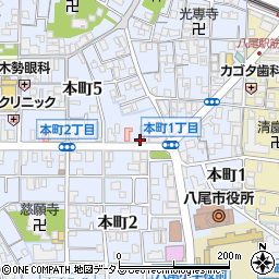 パークイット八尾市本町駐車場周辺の地図