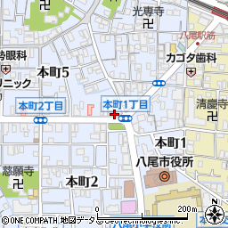 ローレル八尾本町周辺の地図