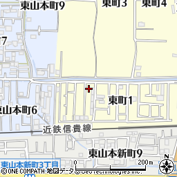 大阪府八尾市東町1丁目118周辺の地図