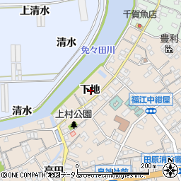 愛知県田原市福江町下地周辺の地図