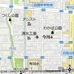 カギ屋本舗　東住吉周辺の地図