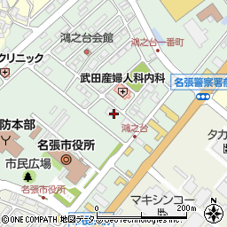 三重県名張市鴻之台１番町153周辺の地図