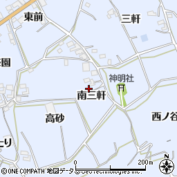 愛知県田原市大草町南三軒周辺の地図