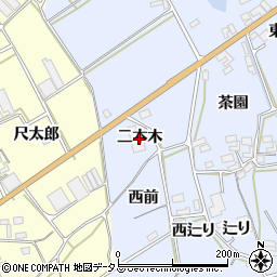 愛知県田原市大草町（二本木）周辺の地図