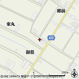 愛知県田原市中山町御墓周辺の地図