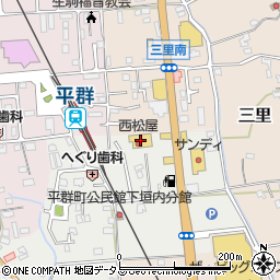 西松屋生駒平群店周辺の地図
