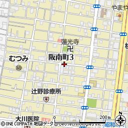 大阪府大阪市阿倍野区阪南町周辺の地図