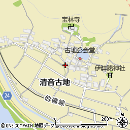 岡山県総社市清音古地周辺の地図